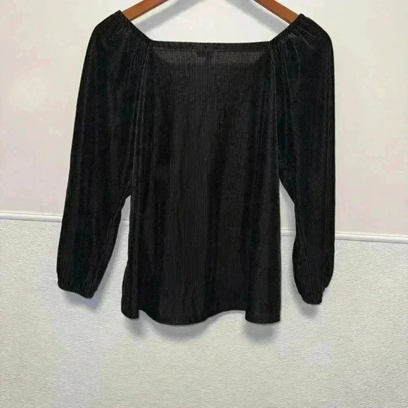 Cato Black Drawstring Blouse Top / Size M - Picture 8 of 13